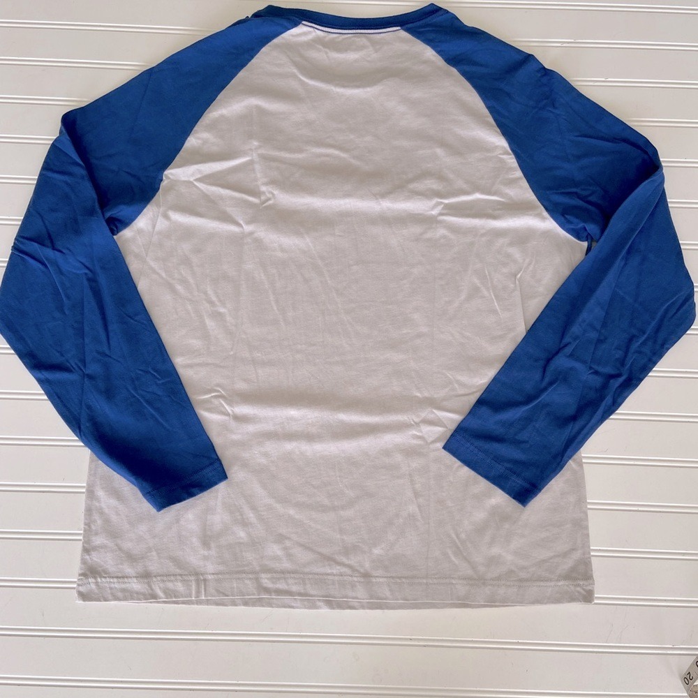 Cremieux Mens American Flag Raglan 3/4 Sleeve Graphic T-Shirt Blue Grey L NEW - Picture 2 of 4